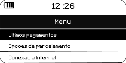 Imagem das opções do Menu da Point Mini Chip.